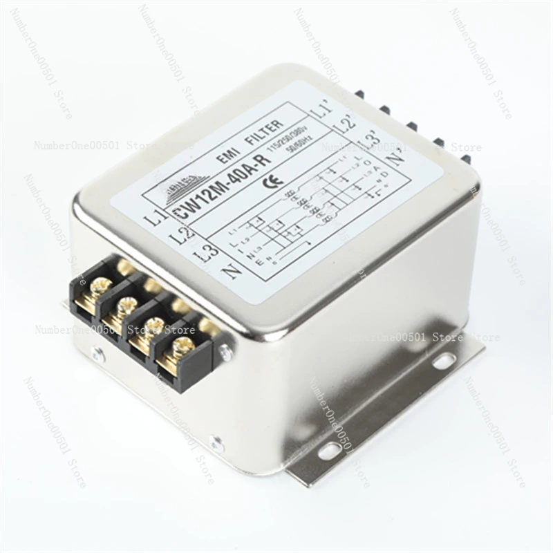 

Power Filter 220V Anti-Interference Filter Terminal Block 30A Three-Phase Four-Wire 380V Filter