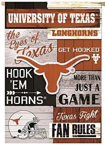 Texas Longhorns 12.5 x 18 Inch Double Sided Fan Rules Garden Flag zzo