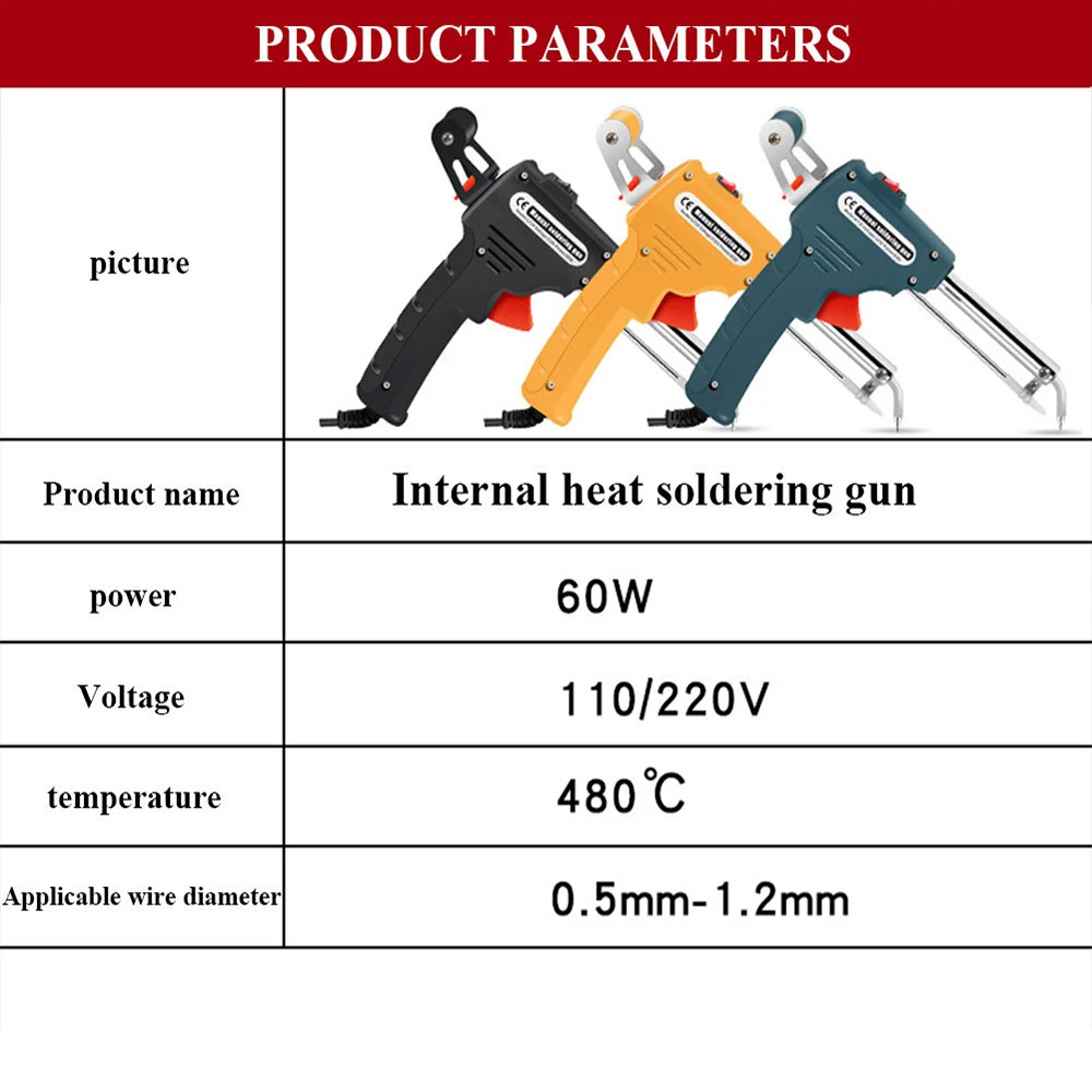 60W Constant Temperature Electric Soldering Iron Kit Multi-Function Tin Gun Hand-Held Solder Iron Kit Welding Maintenance Tool