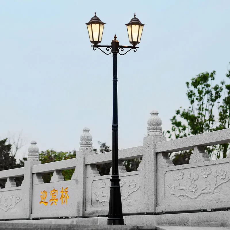 European Style Double-Ended Outdoor Lawn Garden Lights LED Waterproof Landscape Lighting for Villas Courtyards