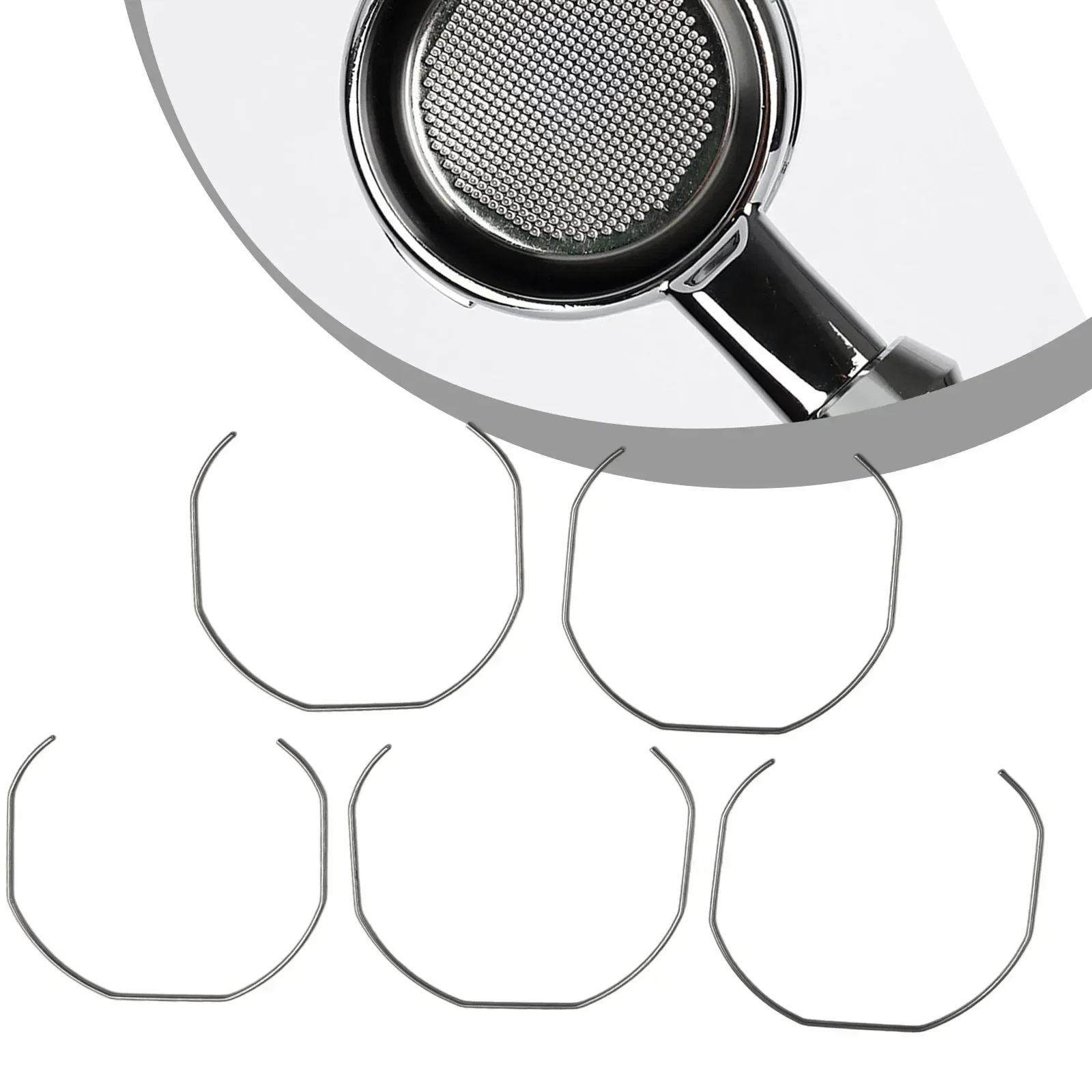 Metal café Portafilter cesta, durável e confiável, Compatível com vários Portafilters, Primavera, 5 Pcs Pack