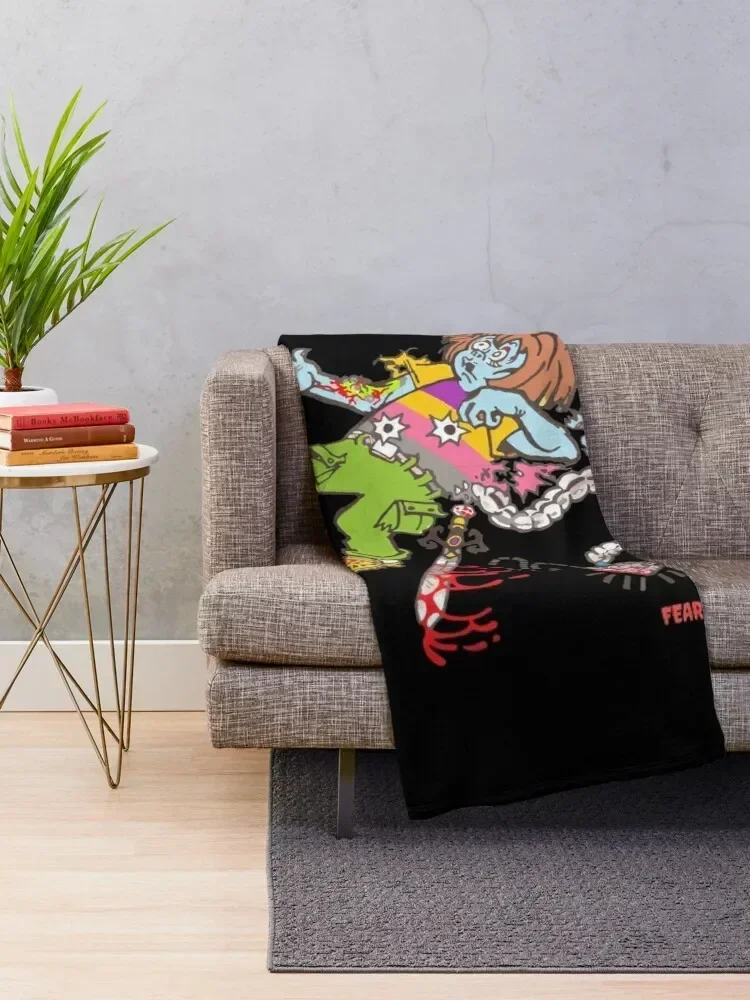 Exploding Zombie Boy from Original IIllustration of Two Dead Boys- Went Out to Fight Throw Blanket halloween Blankets