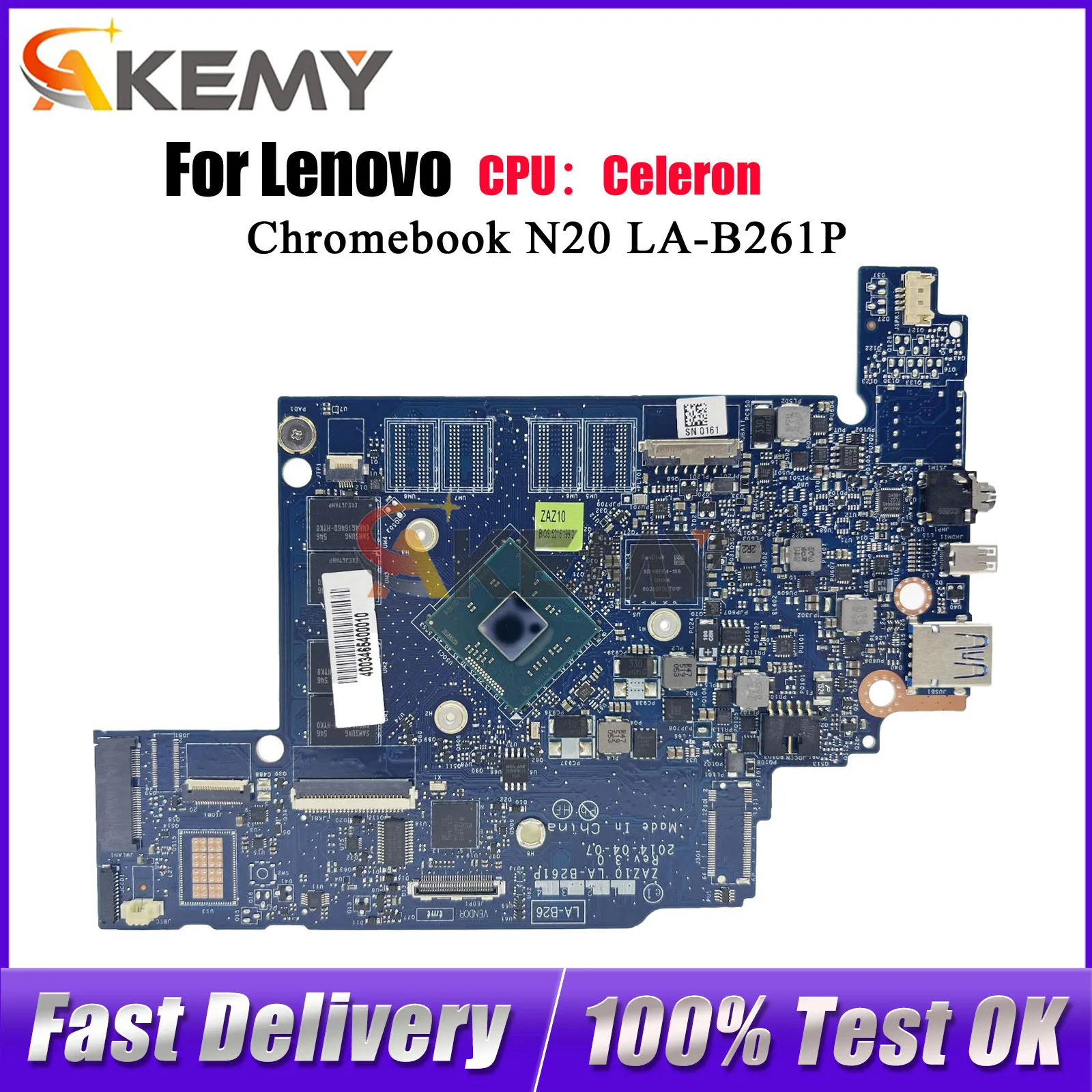 

Материнская плата для ноутбука Lenovo Chromebook N20 LA-B261P с процессором N2830, 2 ГБ ОЗУ, 32 ГБ, 64 ГБ SSD, 100% протестировано, ОК