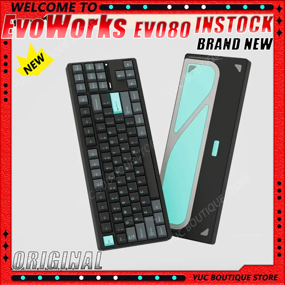 

Игровая механическая клавиатура EvoWorks EVO80, алюминиевый сплав QMK/VIA, 3-режимная беспроводная Bluetooth-клавиатура с возможностью горячей замены, игровая клавиатура для ПК