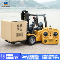 Huina RC Alloy Forklift 1/10 Simulation Lifting Crane Children's Electric Moving Toy Crawler 8CH Engineering Vehicle Model Gifts