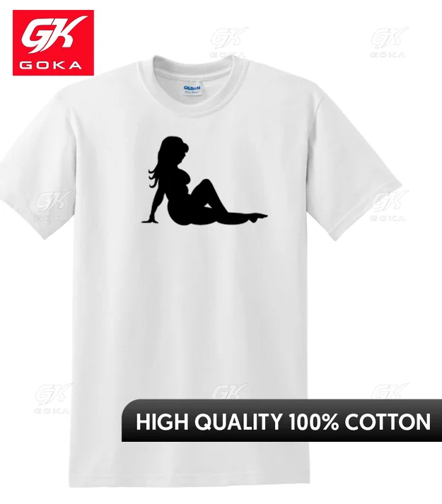 Mudflap Girl Graphic T Shirts Cotton T Shirt Mens Clothing New in Tops & Tees Printed T-shirts Y2K Clothes Cute Funny Tshirt