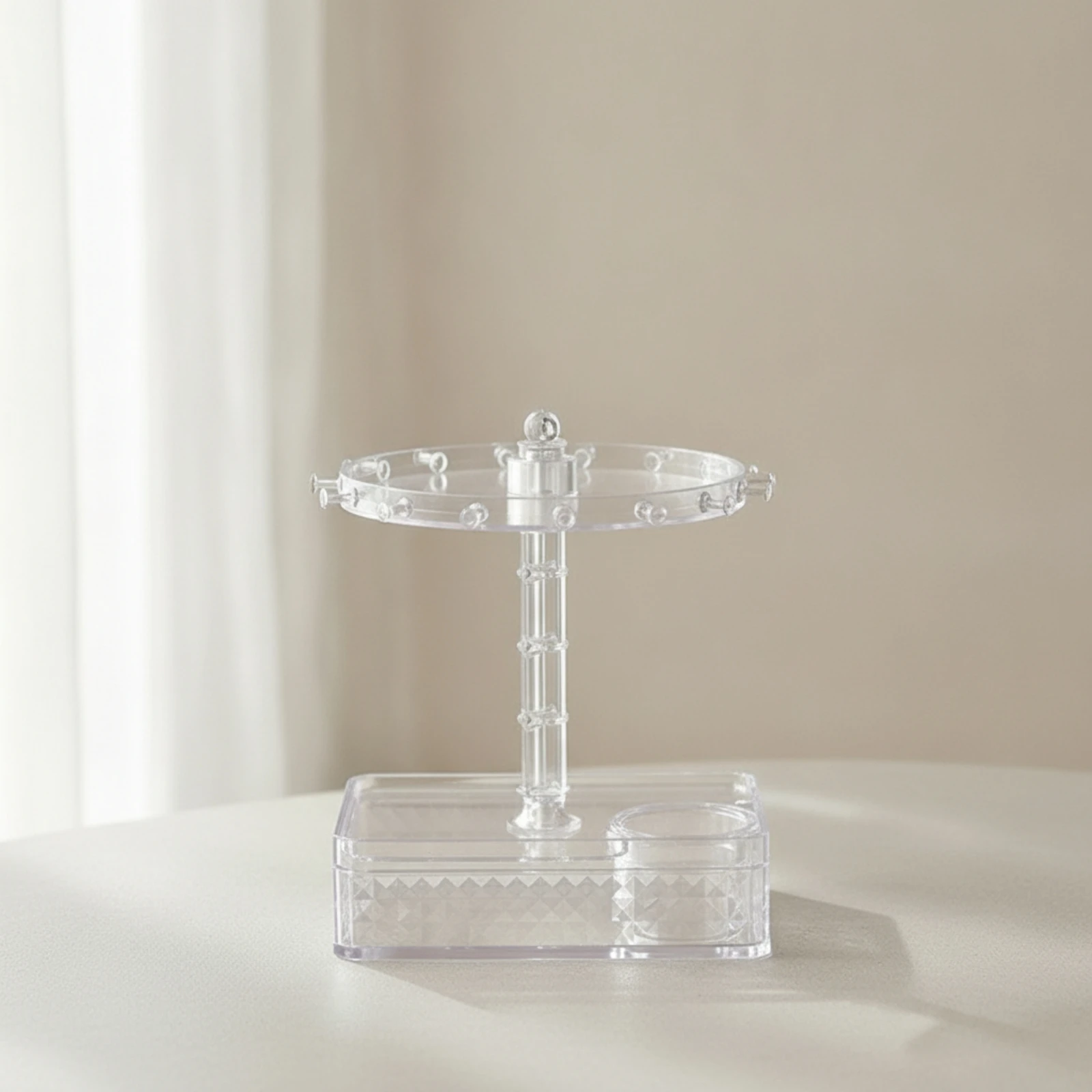 Rotating Jewelry Organizer Tangleuntangled Jewelry Organizer with Hooks Rotating Earring Stand Space-Saving Compact for Women