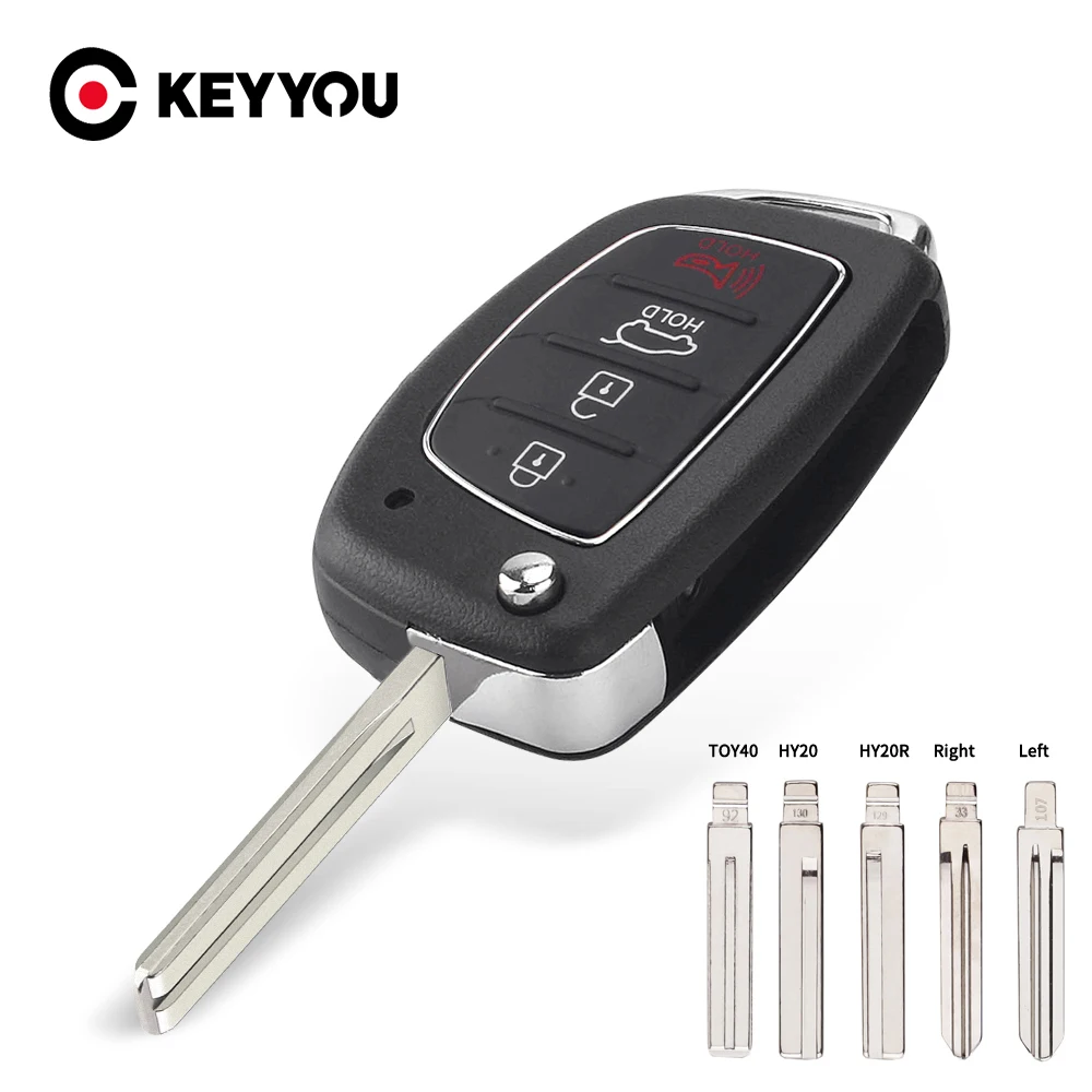 KEYYOU new For HYUNDAI Mistra Santa Fe Sonata Tucson Accent I30 I40 I45 New Replacement 1PCS 4 Buttons Car Key Case