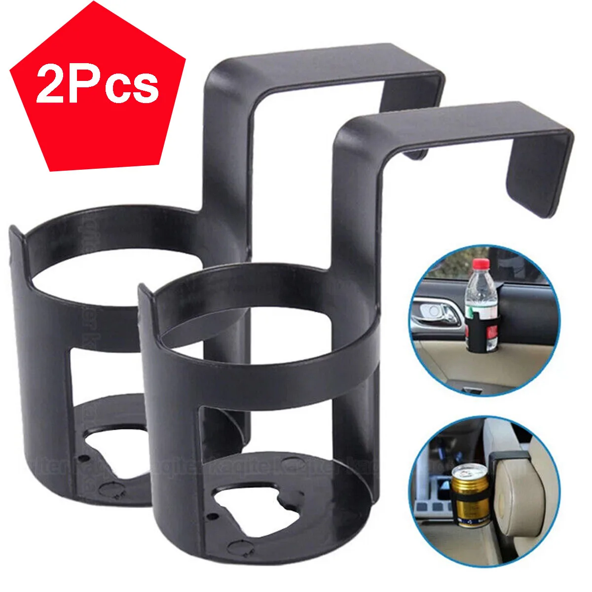

2Pcs Car Water Cup Holder Drink Bottle Window Door Hook Stands Container Car Door Seats Hanging Mount Drink Bottles Bracket Auto