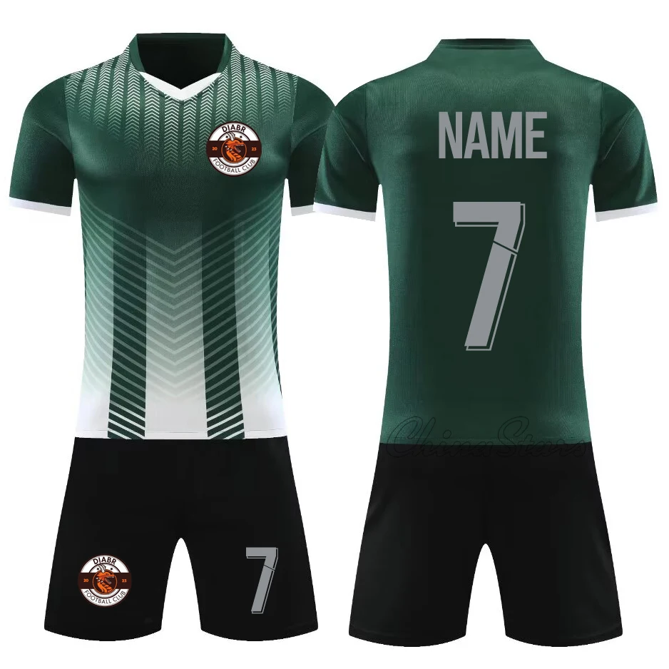

Customize Soccer Uniforms Football Training Clothing Adult Kid Clothes Short Sleeve Printing Men Boys Soccer Jerseys Shorts Sets