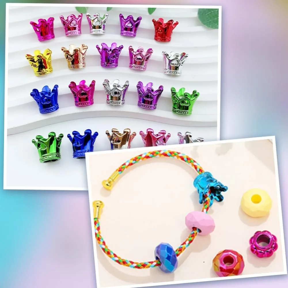 100 قطعة تاج حبة الاكريليك البؤري الخرز السائبة 12x14 مللي متر الملونة البلاستيك الذهبي الفضة التيجان قبعات قبعة على شكل فاصل فضفاض عدة #6