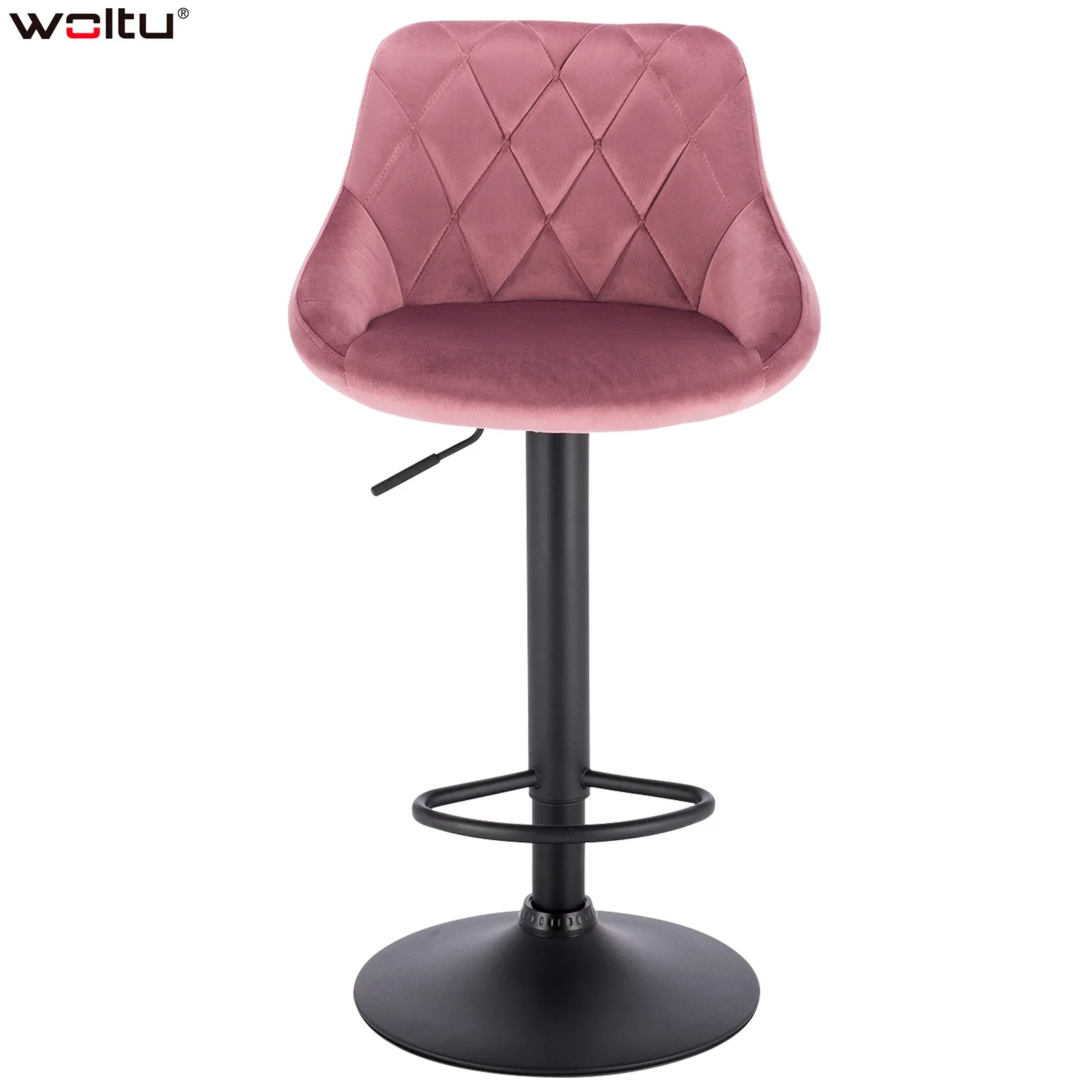 1PC Sedia da bar girevole regolabile in altezza Sgabello da bar girevole in pelle/velluto Sgabello alto sollevabile con poggiapiedi per la