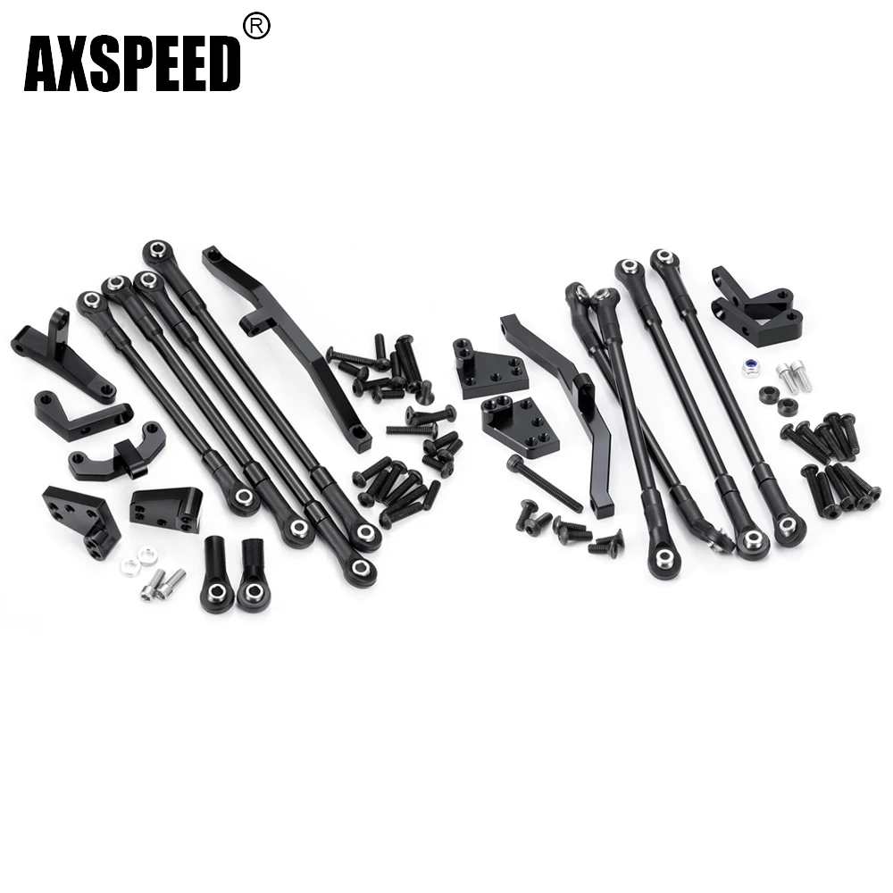 

AXSPEED Aluminum Alloy Front Suspension Three Tie / Rear Axle Four Tie Link Rod Set for TF2 1/10 RC Crawler Car Upgrade Parts