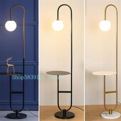 Nordic Modern Floor Lamp LED Iron Glass Ball Stand Light with Round Table Art Deco Floor Lamps Living Room Sofa Tea Floor Lights