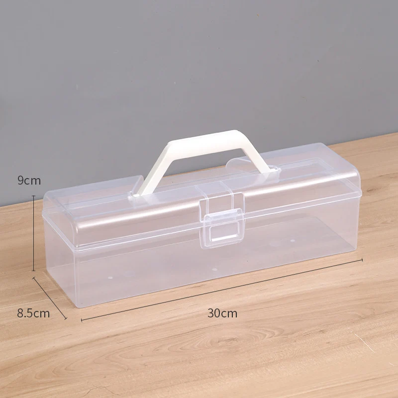 Transparent Plastic Storage Box With Handle For Jewelry Hardware Accessories Small Items DIY Crafts Cosmetics Tools Case