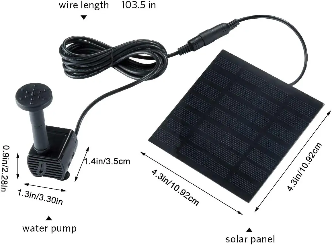 Fontanna solarna pompa wodna z 6 dyszami i 3M przewód zasilający zasilany energią słoneczną pompy do oczko wodne stawu ogrodowego i innych miejsc