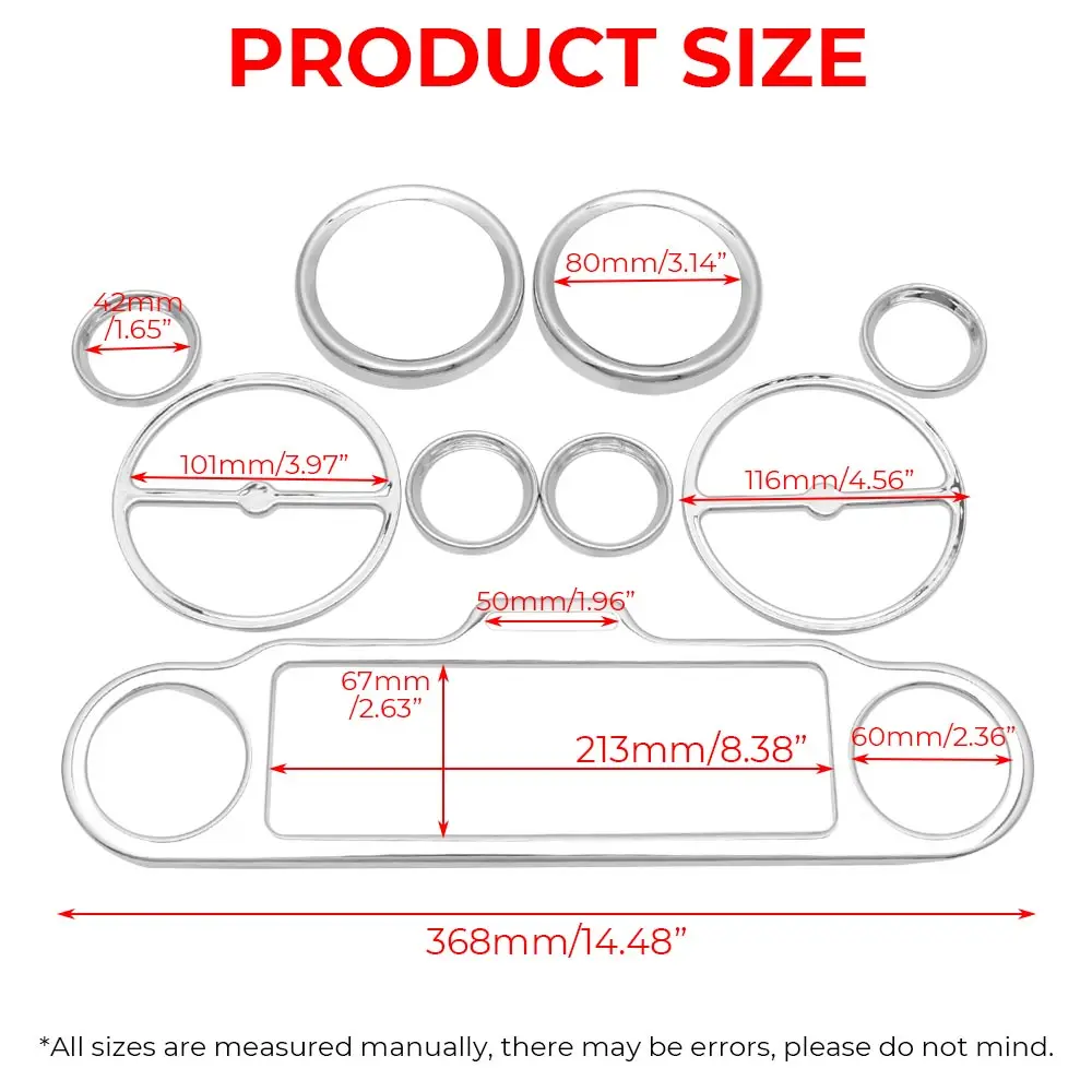 Motorcycle Speedometer Bezels Speaker Stereo Accent Trim Ring Horn Cover Fit For Harley Touring Street Electra Glide FLHTCU