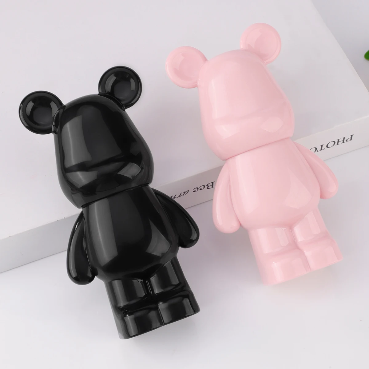 4PCS MINI MAKEUP BRUSH SET WITH BEAR STORAGE CASE - SOFT BRISTLES/PORTABLE/DUSTPROOF COSMETIC BRUSHES - RANCAI TRAVEL BRUSH KIT