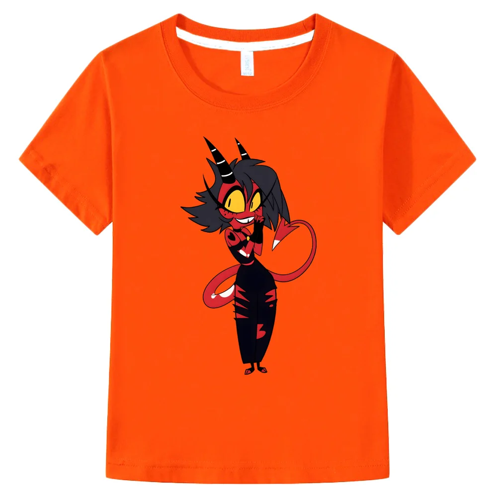 ميلي - Helluva Boss 2025NEW تي شيرت كارتوني مطبوع لطيف مانغا 100% قطن تي شيرت جمالي كارتوني للأولاد/الفتيات تي شيرت #5