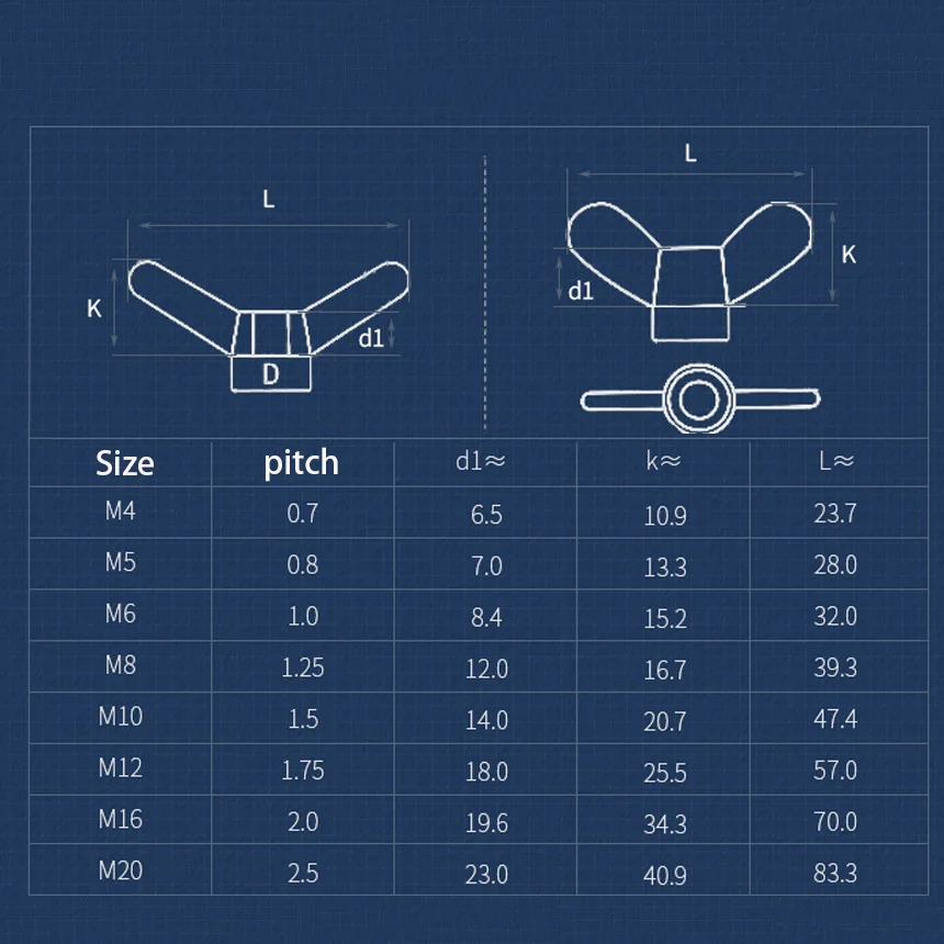 Anti-rust 304 Stainless Steel Claw Butterfly Hand Nuts M4 M5 M6M8 M10M12 M16 M20 Outdoor Photographic Bracket Jig Mount Hardware