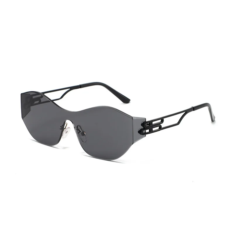 

New UV400 Rimless Sunglasses One Piece Lens Retro Butterfly Designer Brand Fashion Eyewear For Men Women