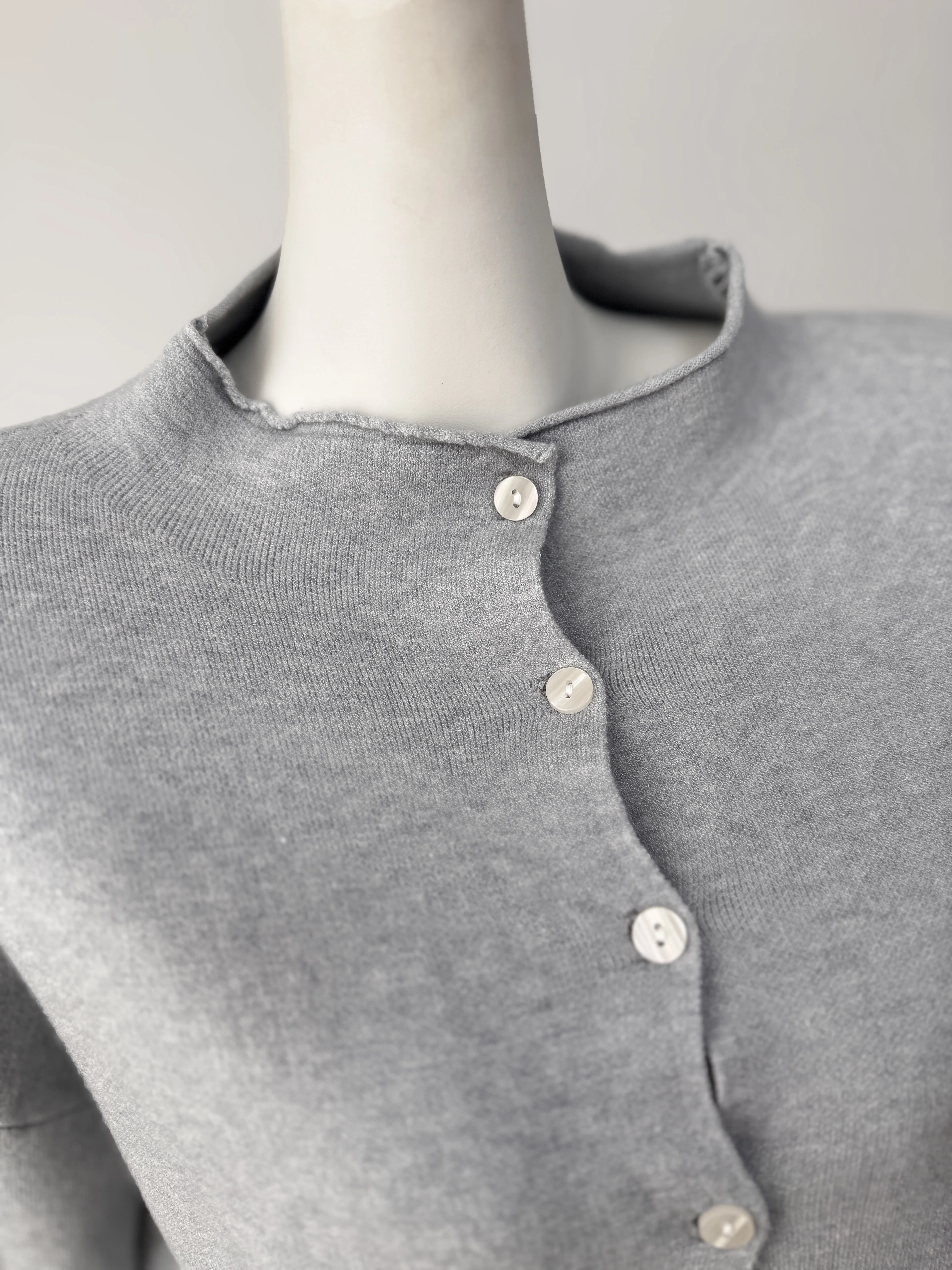 Hirsionsan 2026 Cross-Border Neuer Klein-Blau Strickcardigan Einreihig Slim Fit Langarm Casual Strickjacke – Detail 19