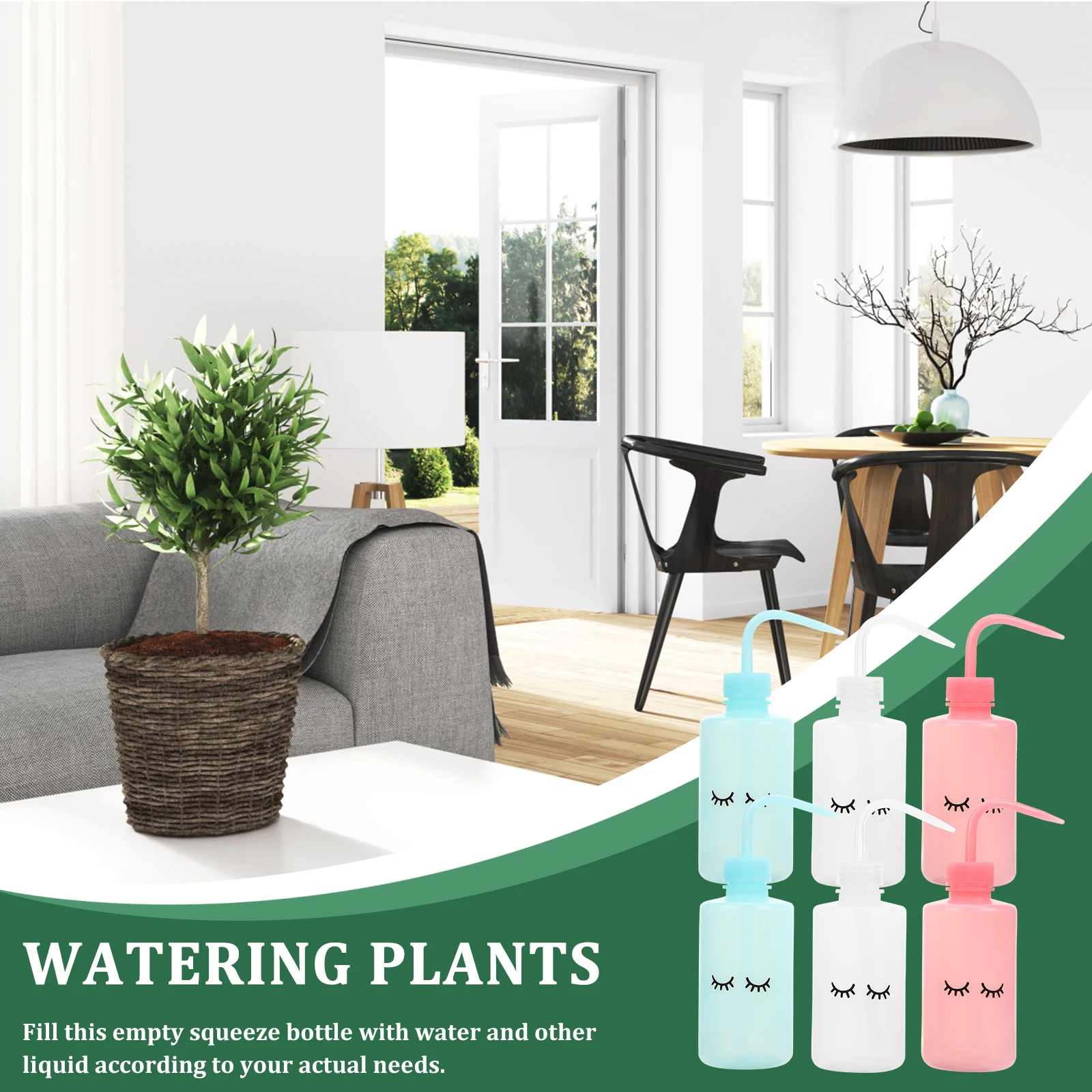 

6Pcs Bent Tip Bottle Plastic Squeeze Wash Bottle Easy Control Water Direction Compact Lightweight 250Ml Tattooing Washing Lash