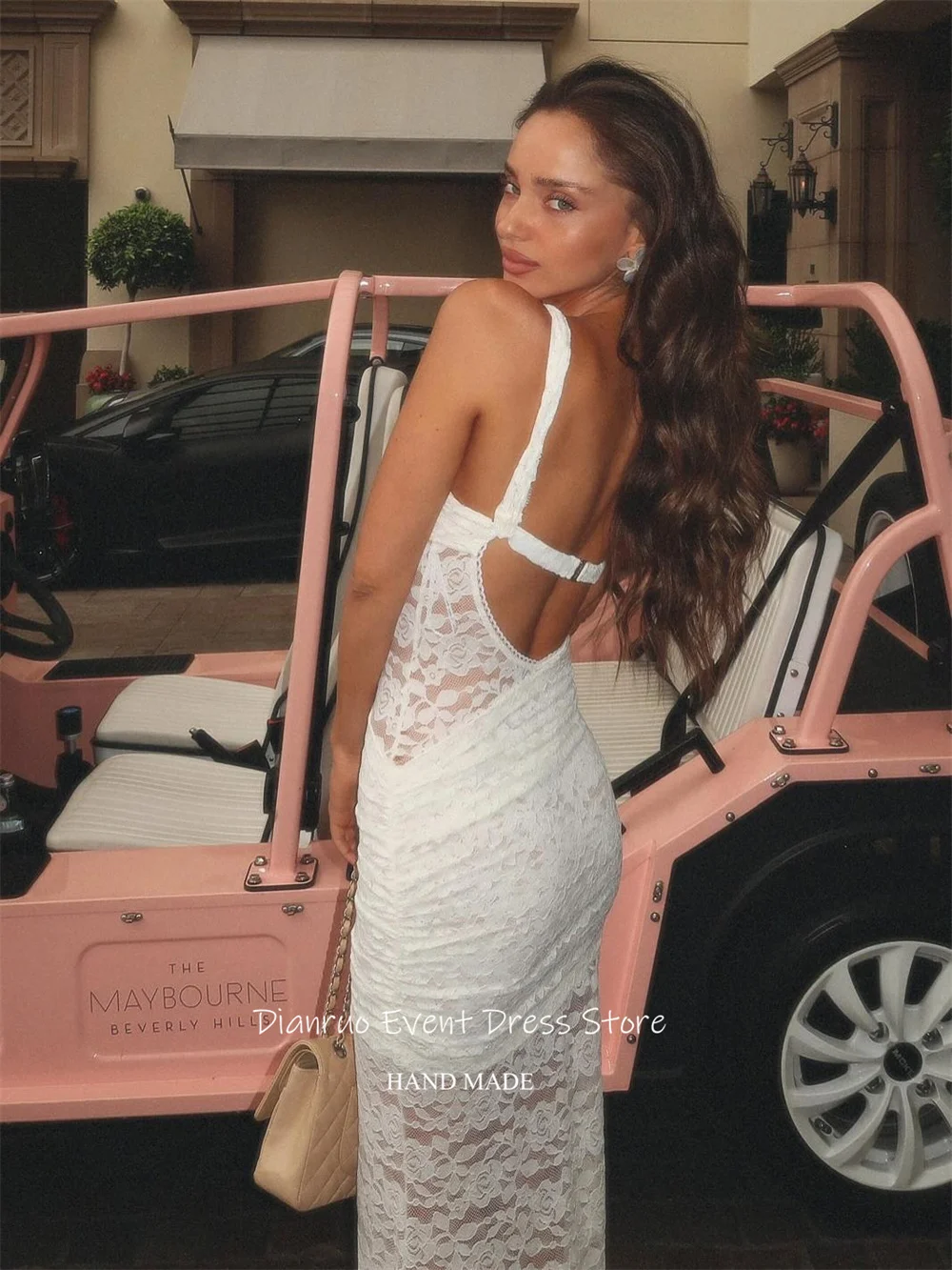 Dianruo فساتين سهرة حورية البحر شفافة مغرية مزينة بالدانتيل فيستدوس دي نوفيا بكتف واحد 2025 فساتين حفلات مخصصة