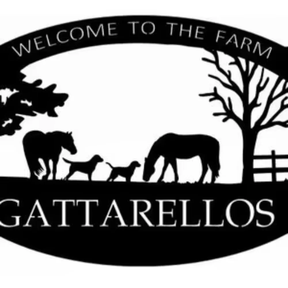 Metal Sign, Large and Personalized. with Horse, Dog, Cat Art. for Fence. Animal-themed Outdoor Decoration.A Distinctive Ornament