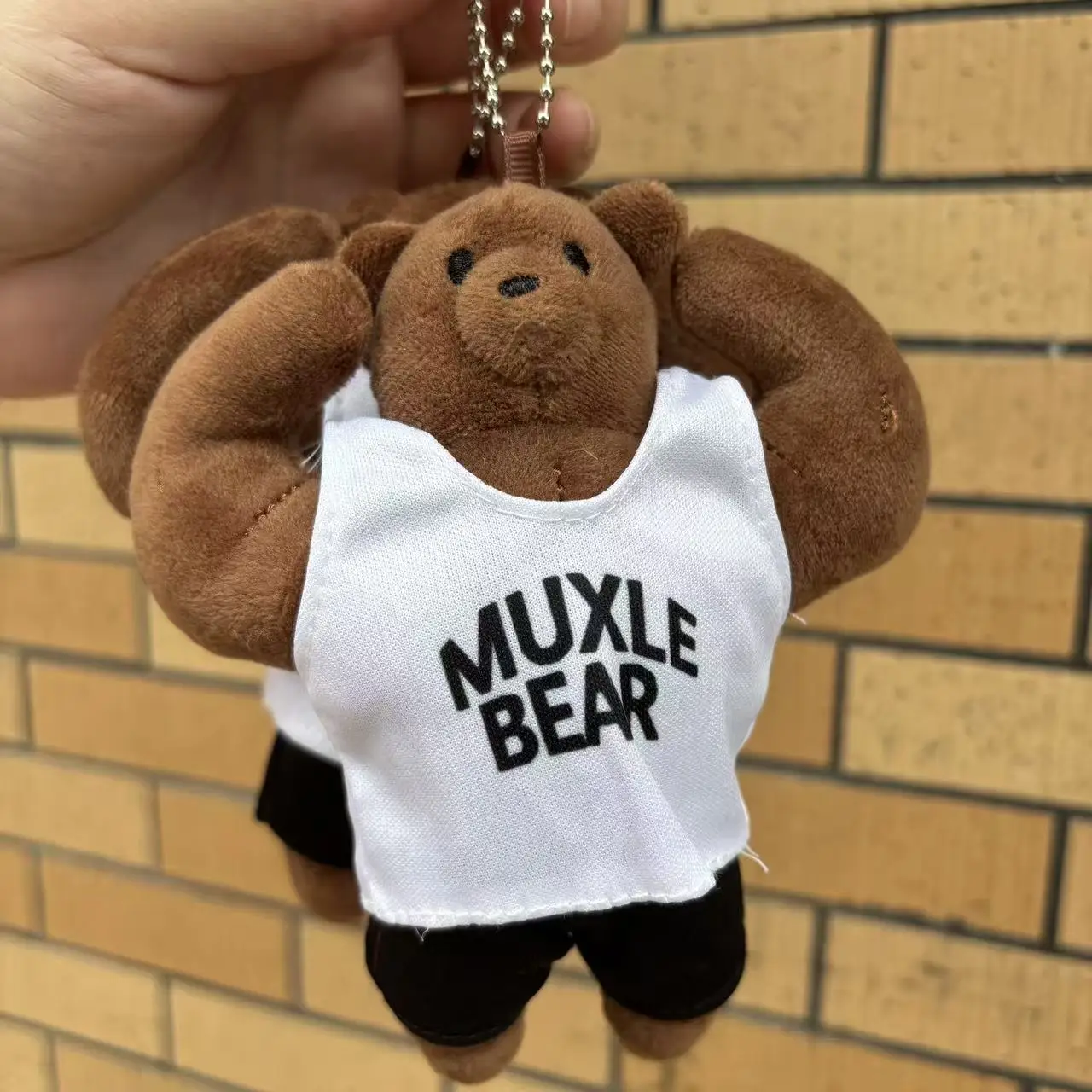 Korean Ins Madonggom Muscle Bear Fitness Bag Plush Toy Doll Pendant Abs Bear Bag Keychain Pendant Cute Kawaii Gift