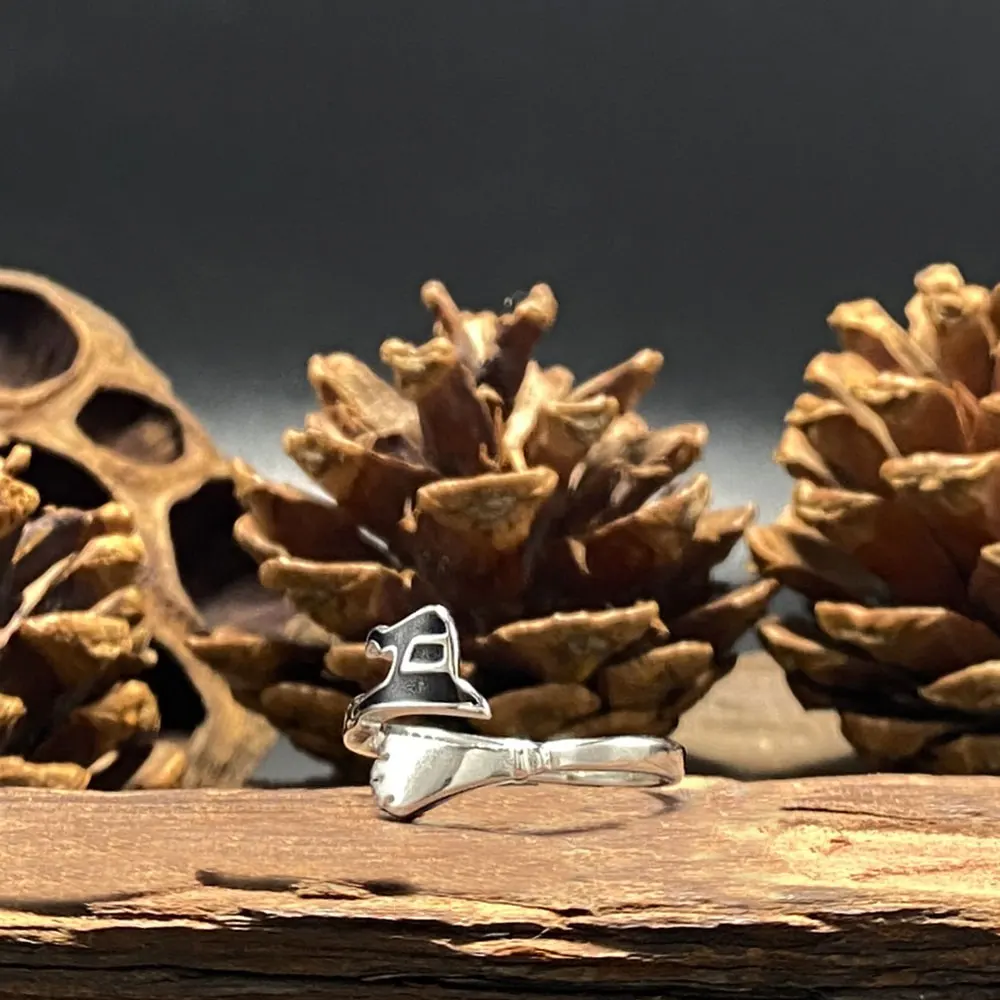 قبعة الساحرة الدائري هالوين مكنسة اليقطين مجوهرات الإبداعية القوطية حلقة مفتوحة للنساء والرجال مخيف الأزياء التبعي للجنسين الفن