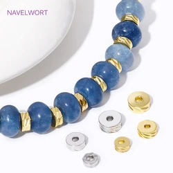 4/5/6MM 18K Gold Plated Flat Round Spacer Beads Brass Diagonal-Cut Beads,Beads Separator,For DIY Jewelry Making Accessories