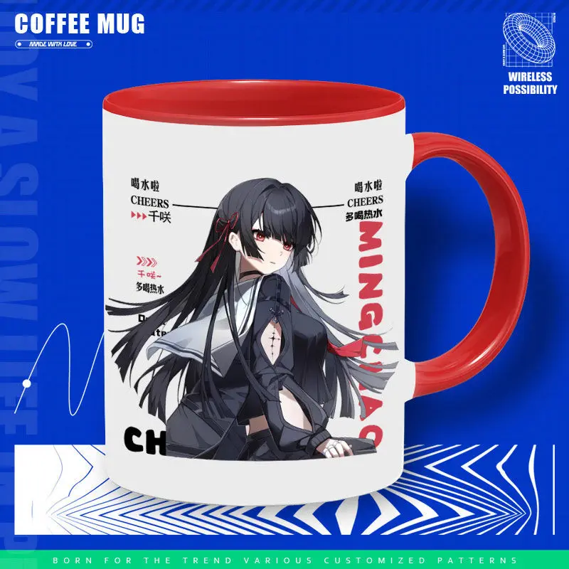 Juego Wuthering Waves Anime 2025 Cos CHISA El atajo Phrolova Camellya IUNO Cartethyia Etc. Regalo de taza de cerámica con choque de colores