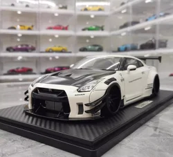 IG 1:18 GTR R35 LBWK White JDM Simulation Limited Edition Resin Metal Static Car Model Toy Gift