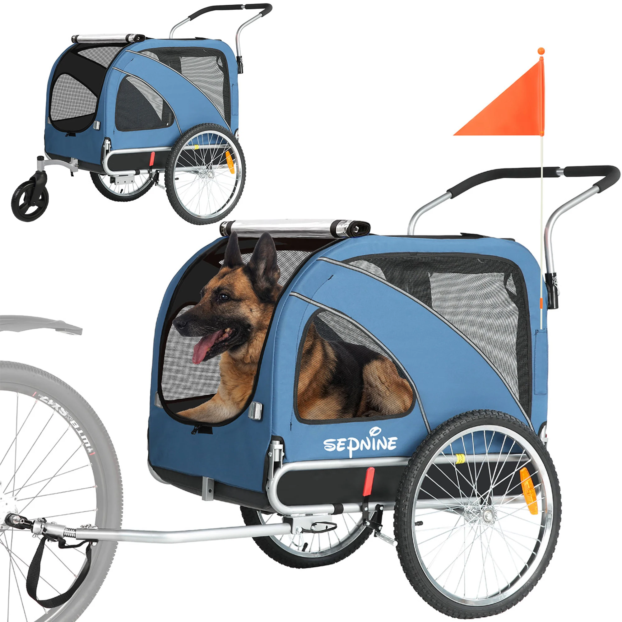 

Sepnine 10202B Medium Large Pet Iron Folding Bicycle 2-in-1 Portable Pet Cat Dog Portable Travel Strollers Dog Supplies
