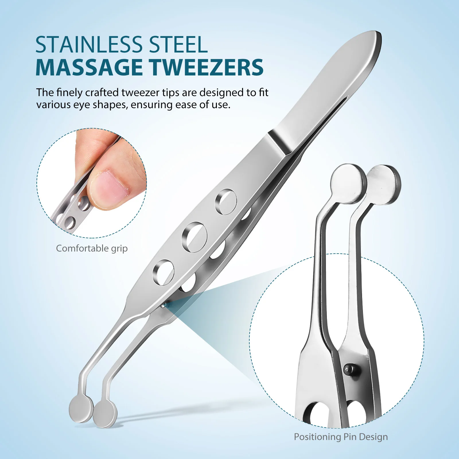 Augenlid Pinzette Runde Spitze Meibomian Drüse Massage Auge Stye Remover Werkzeug Augenlid Massage Werkzeuge Auge Tasche Relief Dermaplaning