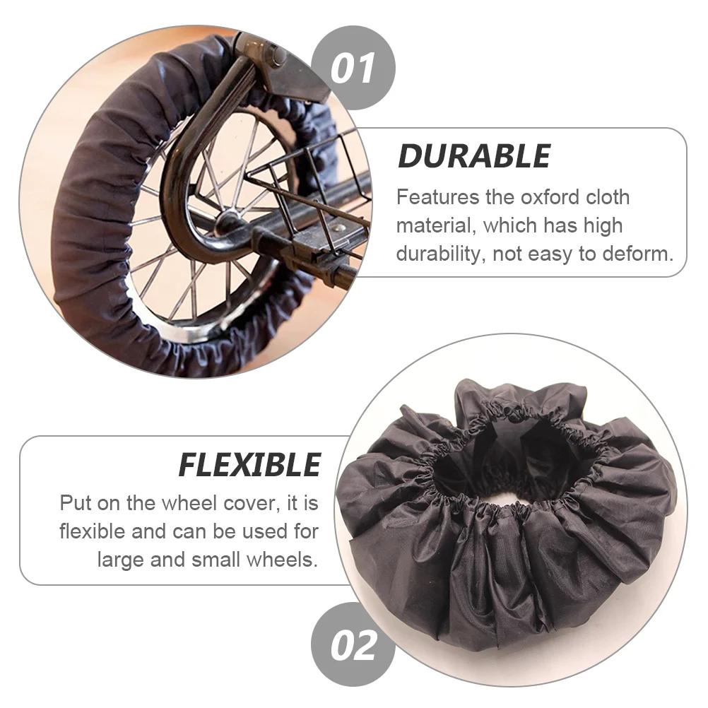 2 ชิ้นกันฝุ่นฝาครอบล้อพรีเมี่ยมอุปกรณ์เสริมรถเข็นเด็กรถเข็นเด็กป้องกันผ้าฟอร์ดรถเข็นยาง