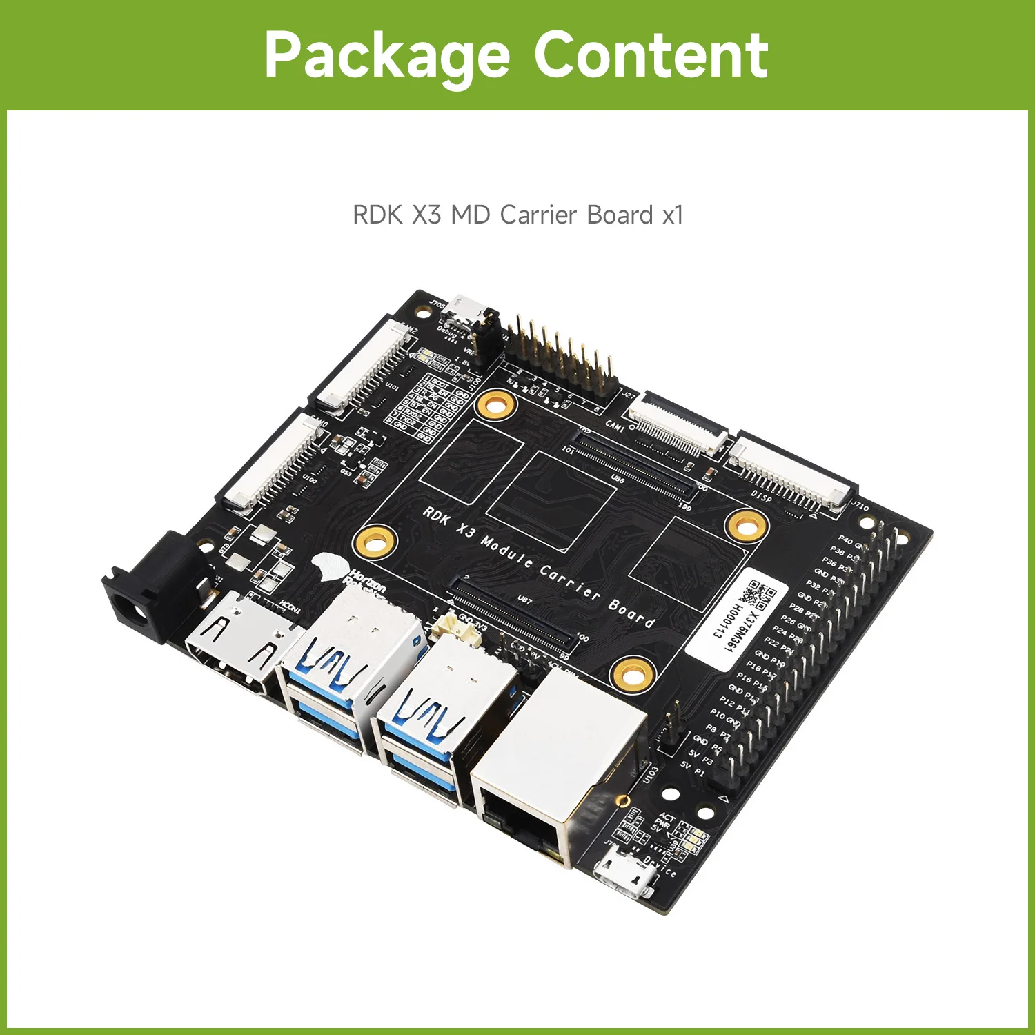 Official D-Robotics RDK X3 MD Carrier Board For RDK X3 Module, Suitable For All Variants Of RDK X3 MD Module