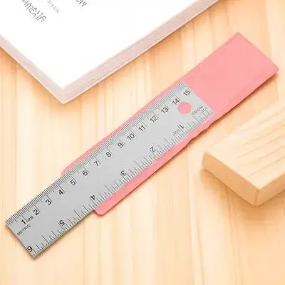 Stainless Steel Cork Backed Metal Ruler 15 Cm 6 Inch Inch Centimeter Scale Hanging Hole Non Slip Accurate Drawing Tool