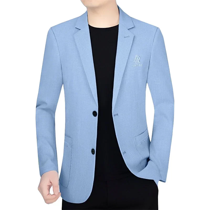 Men Spring Thin Blazers Suits Jackets Business Slim Casual Suits Coats New Fashion Male Solid Blazers Jackets Men\'s Clothing 4XL