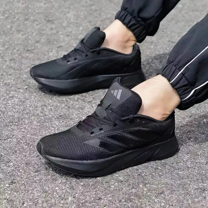 adidas  All Black Breathable Mesh Reflective Three Stripes Lightweight Running Sneakers IE7261 sport