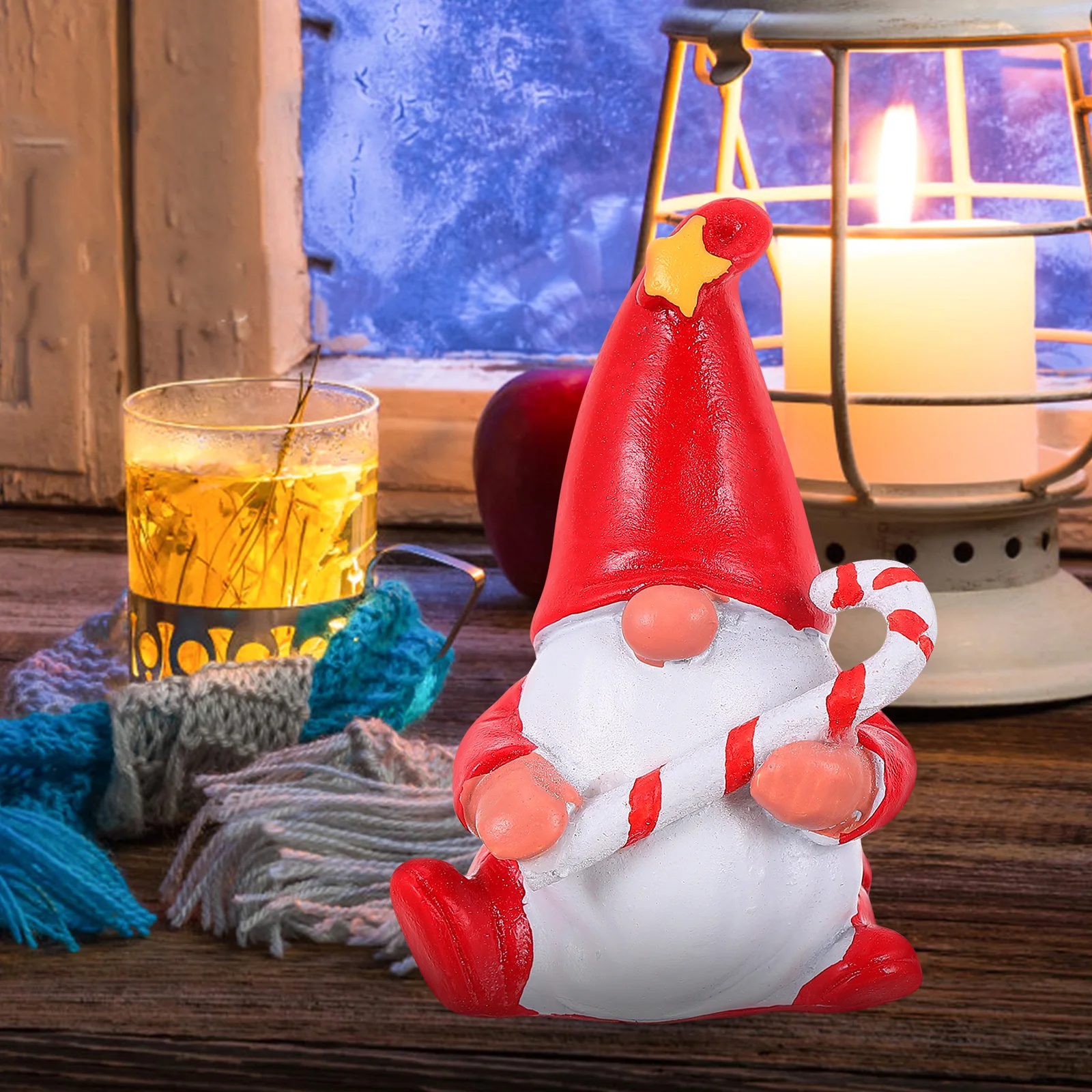 

1Pcs Christmas Santa Sculpture Lovely Holiday Decor for Porch Party Photo Prop Tabletop Christmas Ornament Decoration