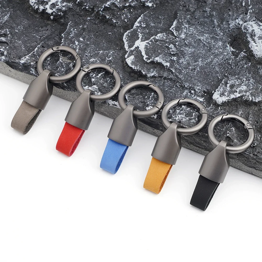 

Cowhide Leather Keychain Waist Belt Buckle for Men Women Fashion Keychain Carabiner Car Pendant Key Holder Luxury High-end Gifts