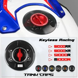 for BMW S1000RR S1000R HP4 M1000RR 2009-2024 2019 2023 Keyless CNC Racing Quick Release Motorcycle Tank Fuel Caps Case Gas Cover