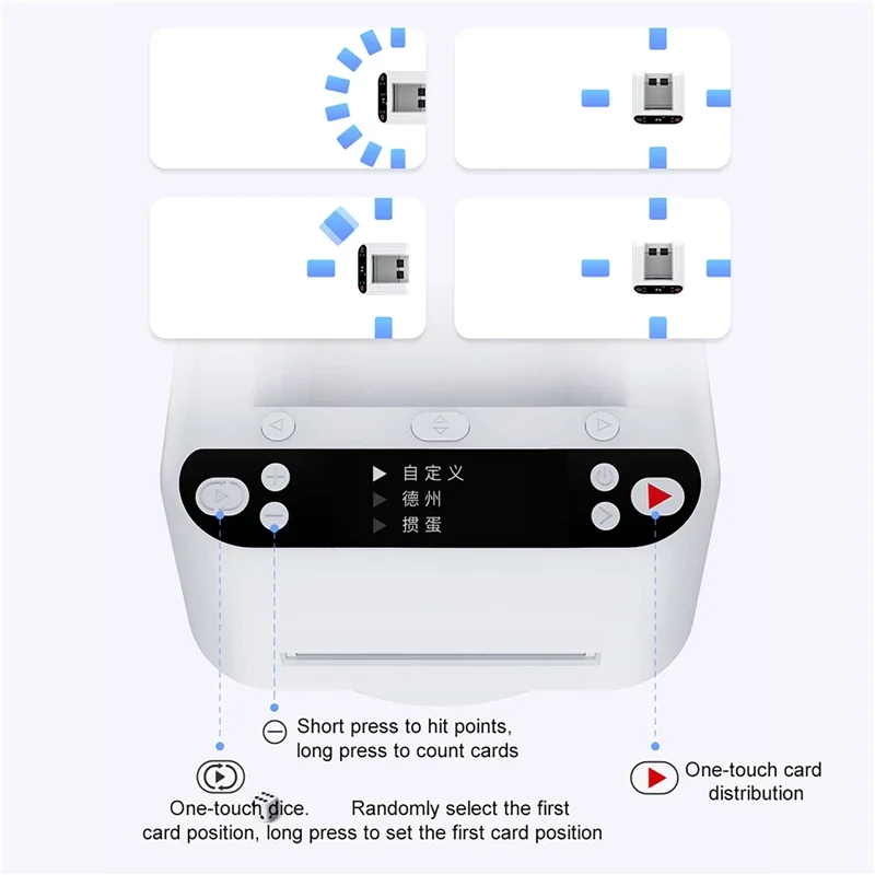 2-12Player 2 Decks Playing Card Dealing Machine Automatic Poker Card Dealer for Poker Games OLED Display Smart Cards Dispenser