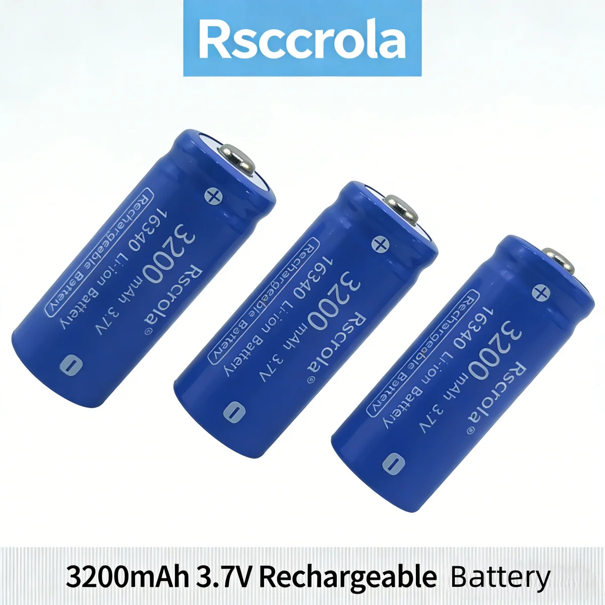 Rscreola 16340 Rechargeable Li-ion Battery 3.7V 3200mAh High Capacity Long Runtime for Tactical Flashlight Camera Laser Pointer