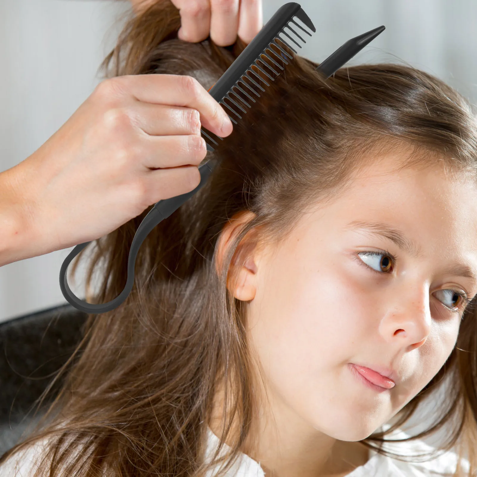 

Hair Straightener Comb V-Shaped Design Portable Foldable Lightweight Styling Combs for Women Salon Hair Straightening Comb