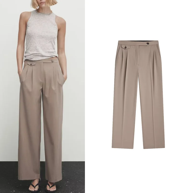 

Women's Casual Comfortable Commute Straight Leg Pants Autumn New Sle Faionable Long Trousers Polyester Fiber 00%