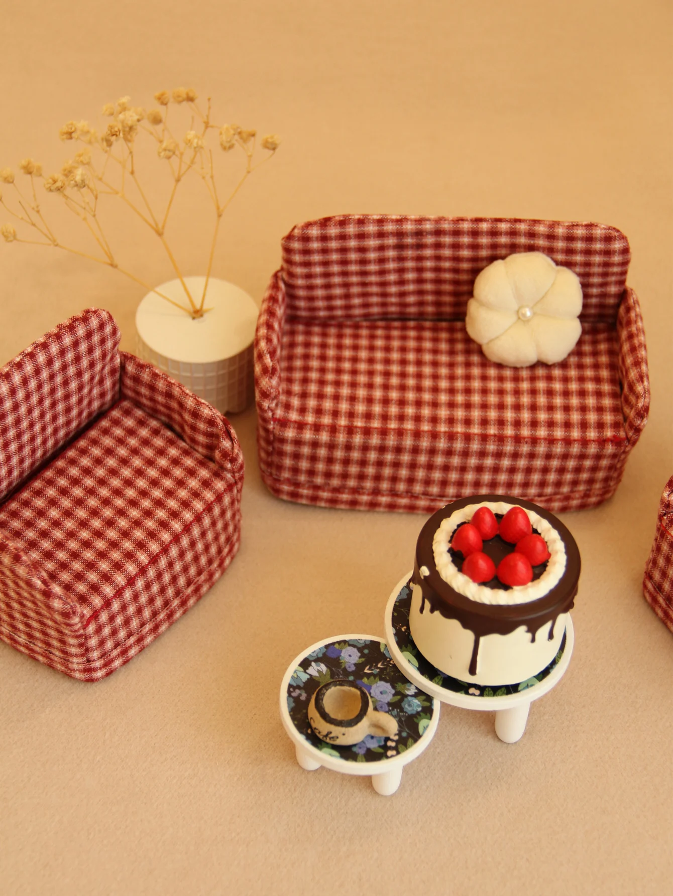 Miniaturmöbel 1:8-1:12 Stoff-Klappsofa geeignet für Mini-Hausdekoration – Detail 10