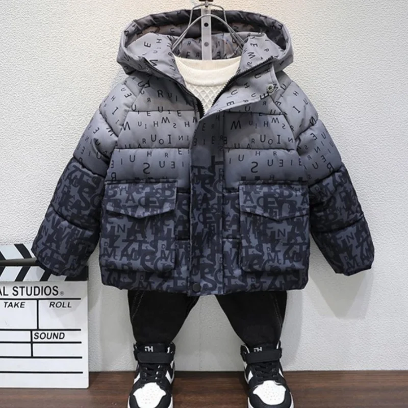 

Boys Coat Cotton Jacket Windbreak Outerwear 2025 Elegant Winter Autumn Thicken Warm Cotton Christmas Gift Children's Clothing